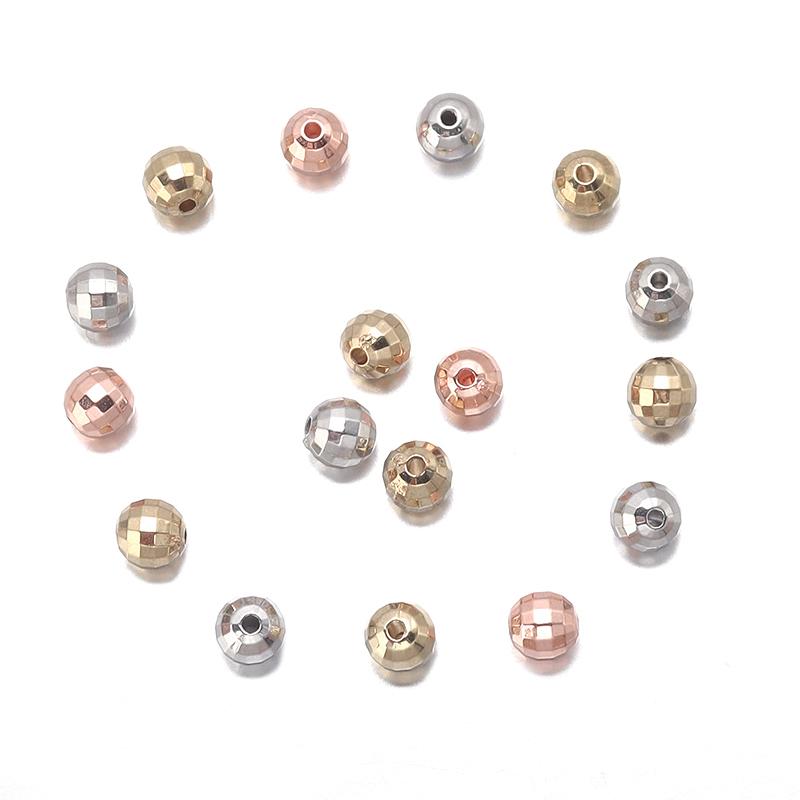 20-200pcs 4/6/8/10/12/14mm CCB Faceted Beads Round Loose Spacer Ball Beads For DIY Jewelry Making Bracelets Necklace Accessories
