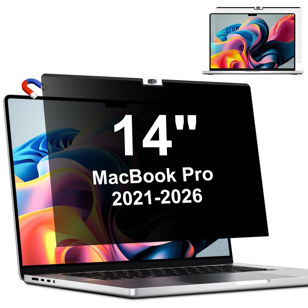 Фильтр конфиденциальности для Macbook Pro Магнитный Фильтр конфиденциальности Синий свет Легкая установка и снятие Пленка для защиты конфиденциальности Mac 14-дюймовый (2021-2026, M1, M2, M3,