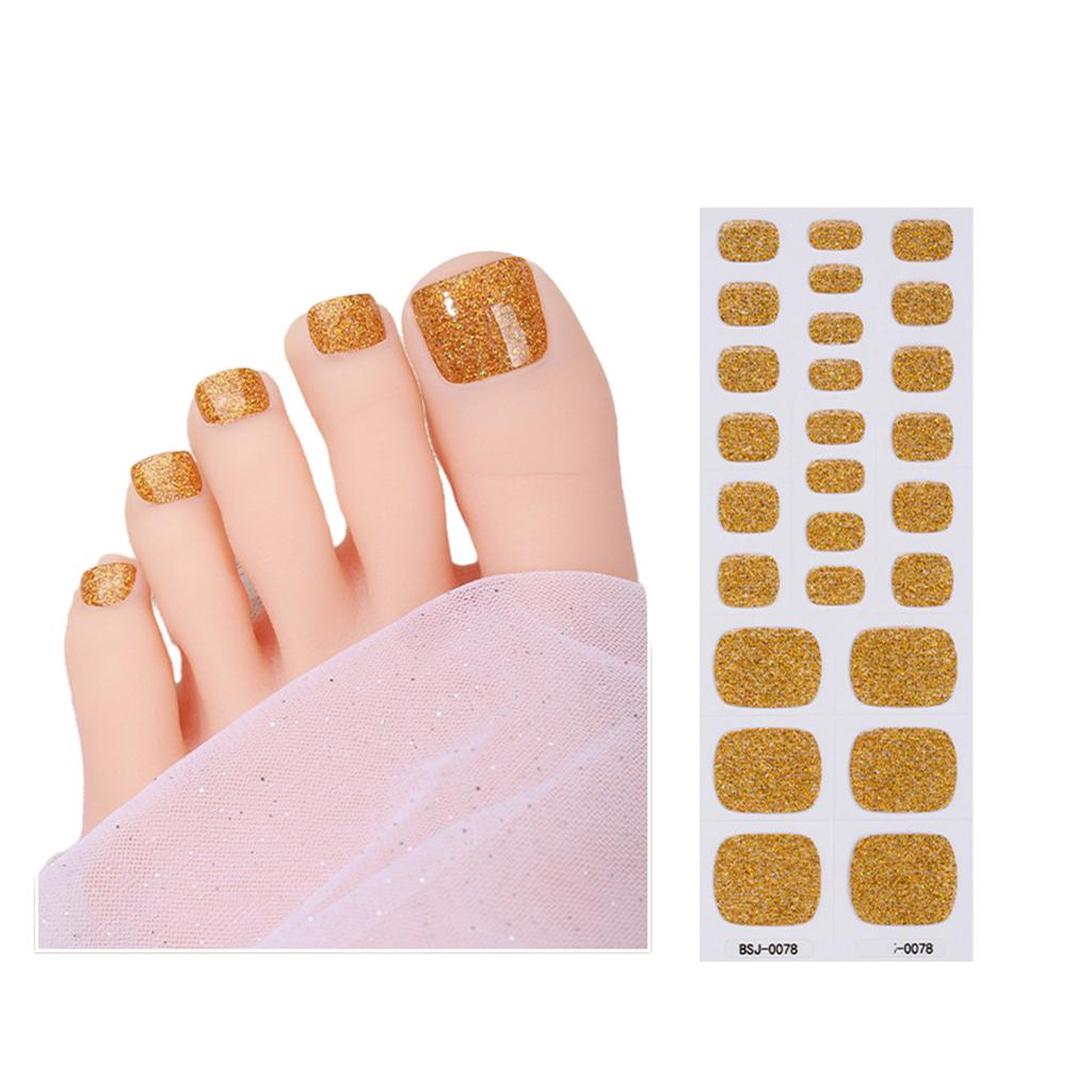 Toenail Stickers Semi Cured Gel Toenail Strips Solid Color Toenail Polish Strips Toe Nail Wraps Toenail Art Decoration