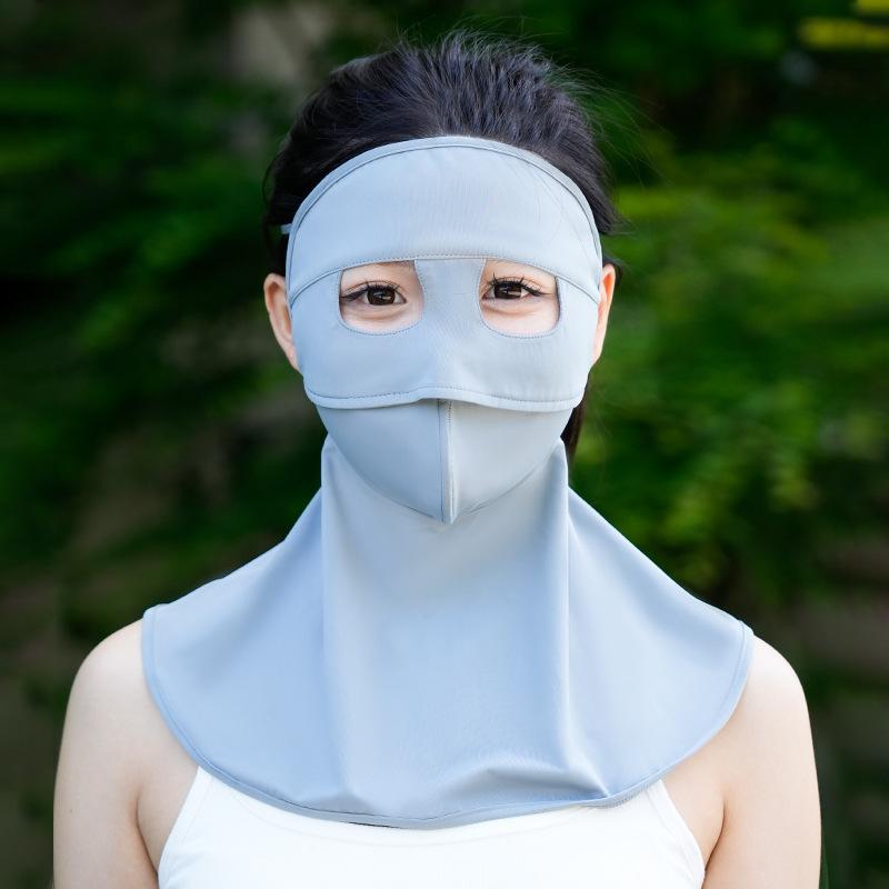 New full-face UV protection mask, panda style, enlarged for all-around sun protection