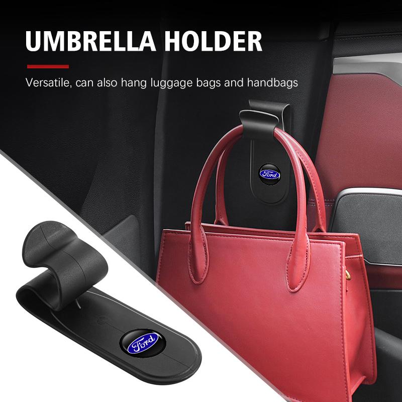 JQOZ8 For Ford Multifunctional Car Umbrella Holder PP Adhesive Auto Organizer Clip Fiesta Ranger Mondeo Escape Ecosport Fusion