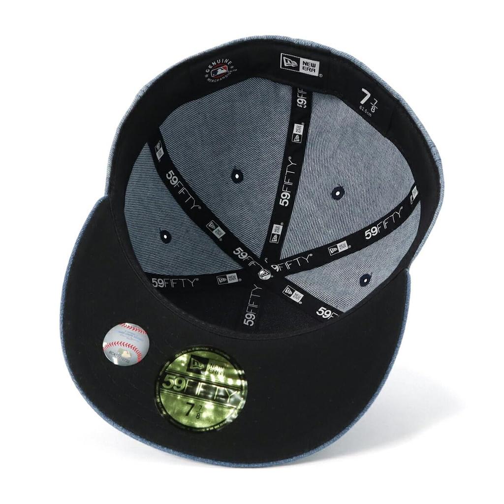 NEW ERA Cap MLB Los Angeles Dodgers Washed Denim Flat Visor 8 5950 LOSDOD WASDEN WHI 25J