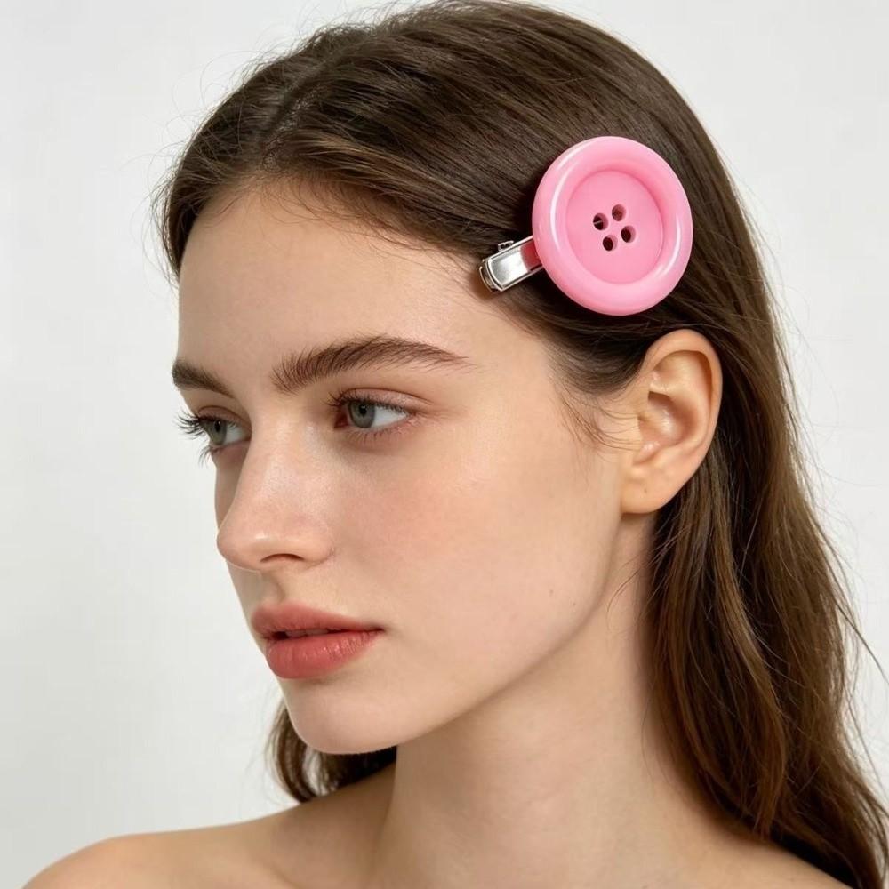 Colorful Extra Large Button Hair Clip Cute Hair Accessory Hair Side Clip Daily Decoration