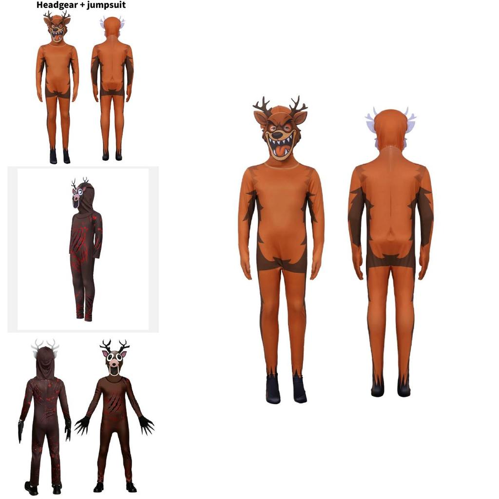 Костюм Оленя 99 Ночей в Лесу Олень Коза на Хэллоуин для Детей из Плюшевого Полиэстера для Детских Праздников