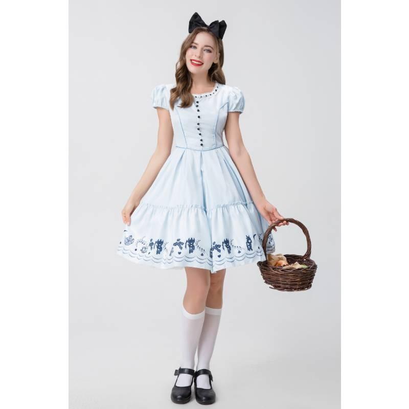 Костюм горничной Алисы в Стране чудес Полиэстер Косплей-платье для сценического выступления
