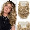 Synthetic Clip In Hair Extensions Short Wavy Brown Hair Extensions Invisible Lace Weft Natural Hairpieces For Women Wear