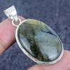 Natural Labradorite Gemstone 925 Sterling Silver Jewelry Pendant 2.05" N0u40