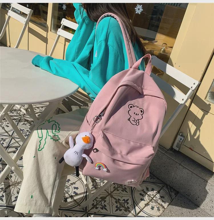 Модный рюкзак для девочек младшей школы 2023 года — простой и стильный, идеально подходит для учениц средней школы