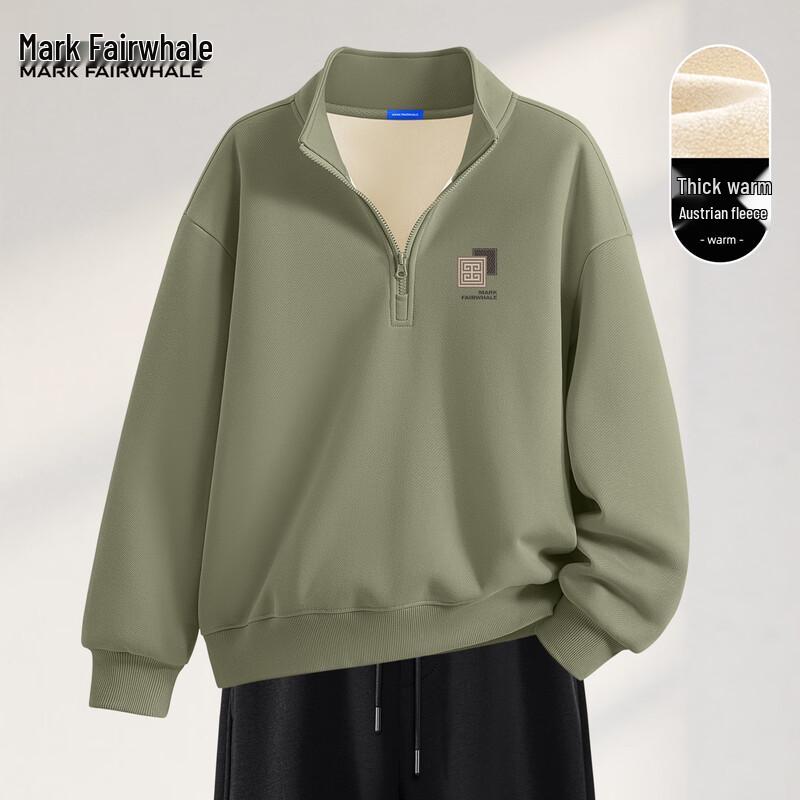 Mark Fairwhale Men's 2025 Winter Fleece Lined Stand-Collar Sweatshirt