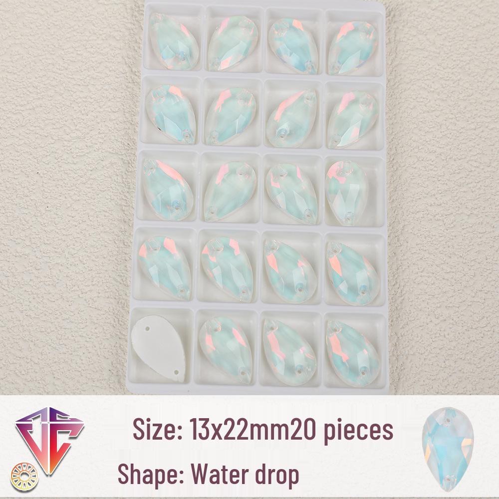 Флуоресцентные мокка каплевидные стразовые бусины - Ручная работа DIY Двухдырочные плоские аксессуары