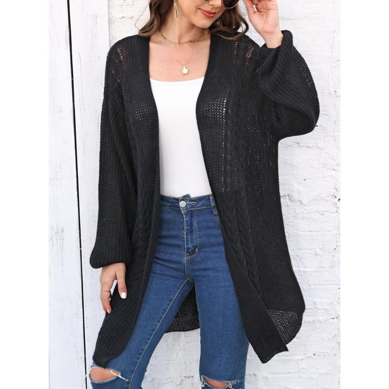 Women's Autumn and Winter Woven Loose Casual Coat Sweater