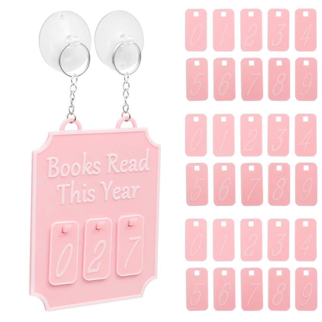 Books Read This Year Counter Sign Hanging Bookshelf Decor Plastic Bookish Enduring Counters for Library Home Book Lovers