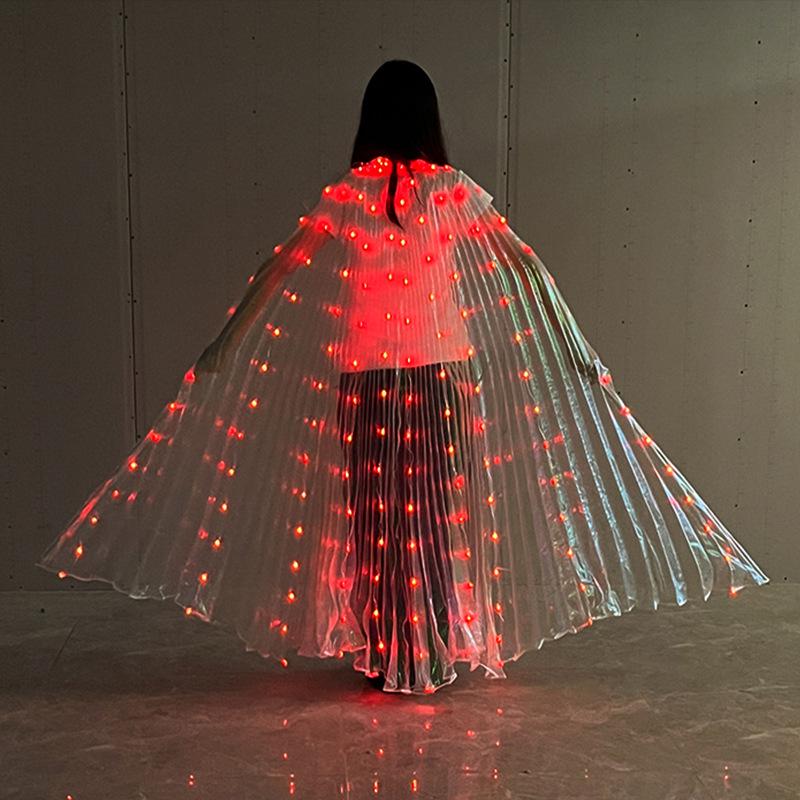 Светодиодные светящиеся крылья бабочки - Танец живота, Костюм феи, Флуоресцентный плащ для подиума