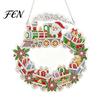 Decorative Xmas Ornament Christmas Rhinestone Painting Suncatcher Kit, DIY Faux Pearl Art Vintage Hanging Decoration Crafts for Adults Beginner,