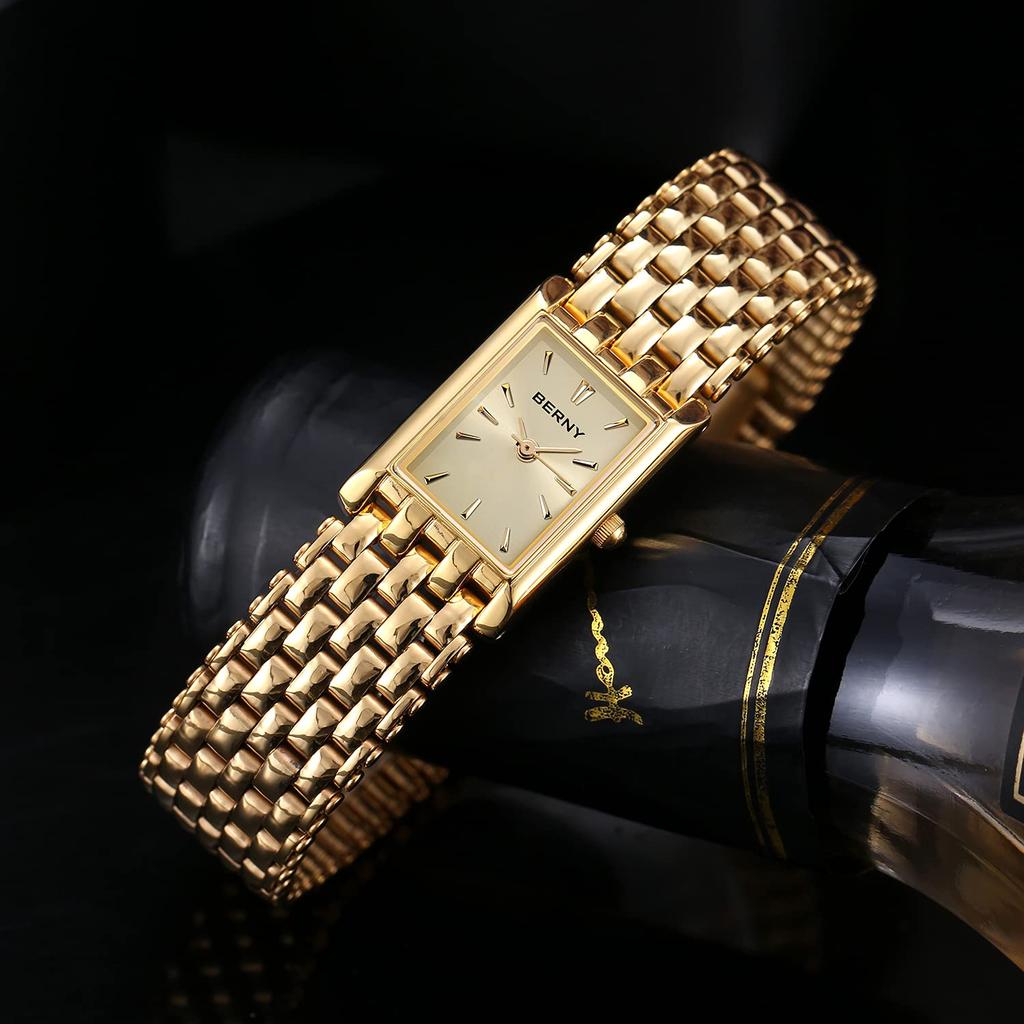 BERNY Quartz 3 ATM Water Luxury Gold Bracelet Tool Included Женские часы, Часы, Женские часы, Прочные, Часы, "Золото"
