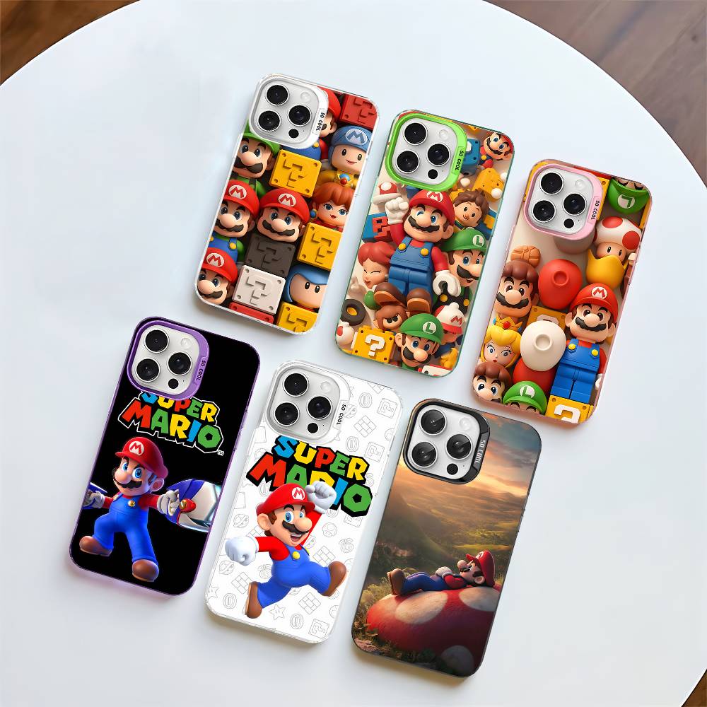 Game Cartoon S-Super-Mario Phone Cases For iPhone 17 16 15 14 13 12 11 Plus Pro Max Colorful Case