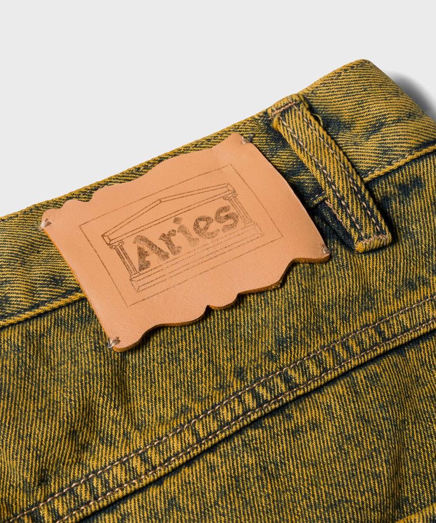Aries (ИЛИ) Джинсы Баттен с кислотной стиркой Золотые