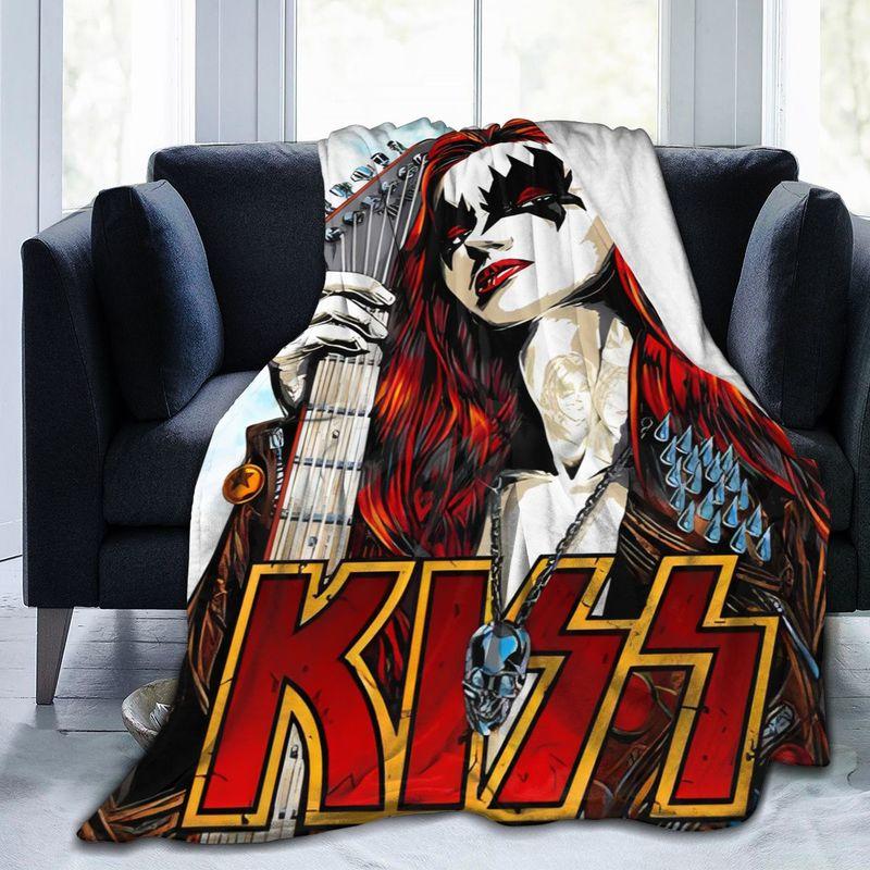 KISS Rock Band 3d одеяло с принтом, фланелевое одеяло, супер мягкое флисовое одеяло, теплое одеяло для спальни, дивана, дивана, подарки