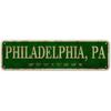 LINStore Philadelphia, PA City Sign Vintage Metal Wall Art Office/Home/Classroom Decor 4” X 16”