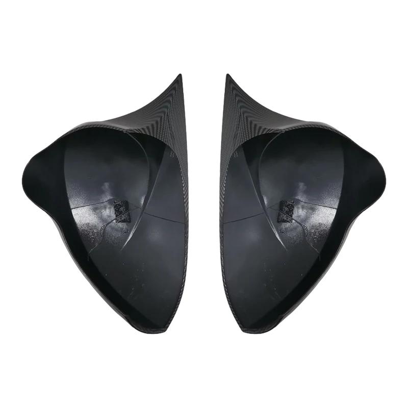 Для SEAT Leon MK2 1P Ibiza MK4 6J 2008-2017 Глянцево-черные/Под карбон Накладки на боковые зеркала Заглушки Пластик ABS Автомобильный аксессуар для экстерьера