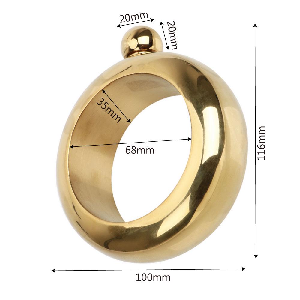 HILIFE Round Chic Hip Flask Bracelet Elegant Wine Bottle Bangle Hip Flask Stainless Steel 3.5 Oz for Whiskey Vodka Alcohol Drinkware Accessories