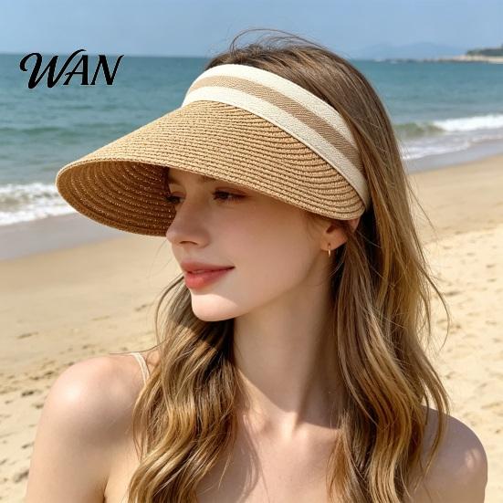 Straw Sun Hat Summer Foldable Hat, Breathable Braided Portable UV Protection for Beach Travel Hiking Headwear