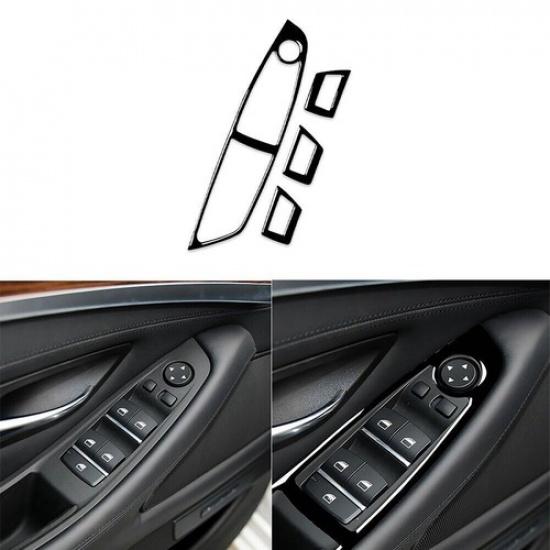 Glossy Piano Black Interior Window Lift Switch Cover For BMW 5 Series F10 11-18