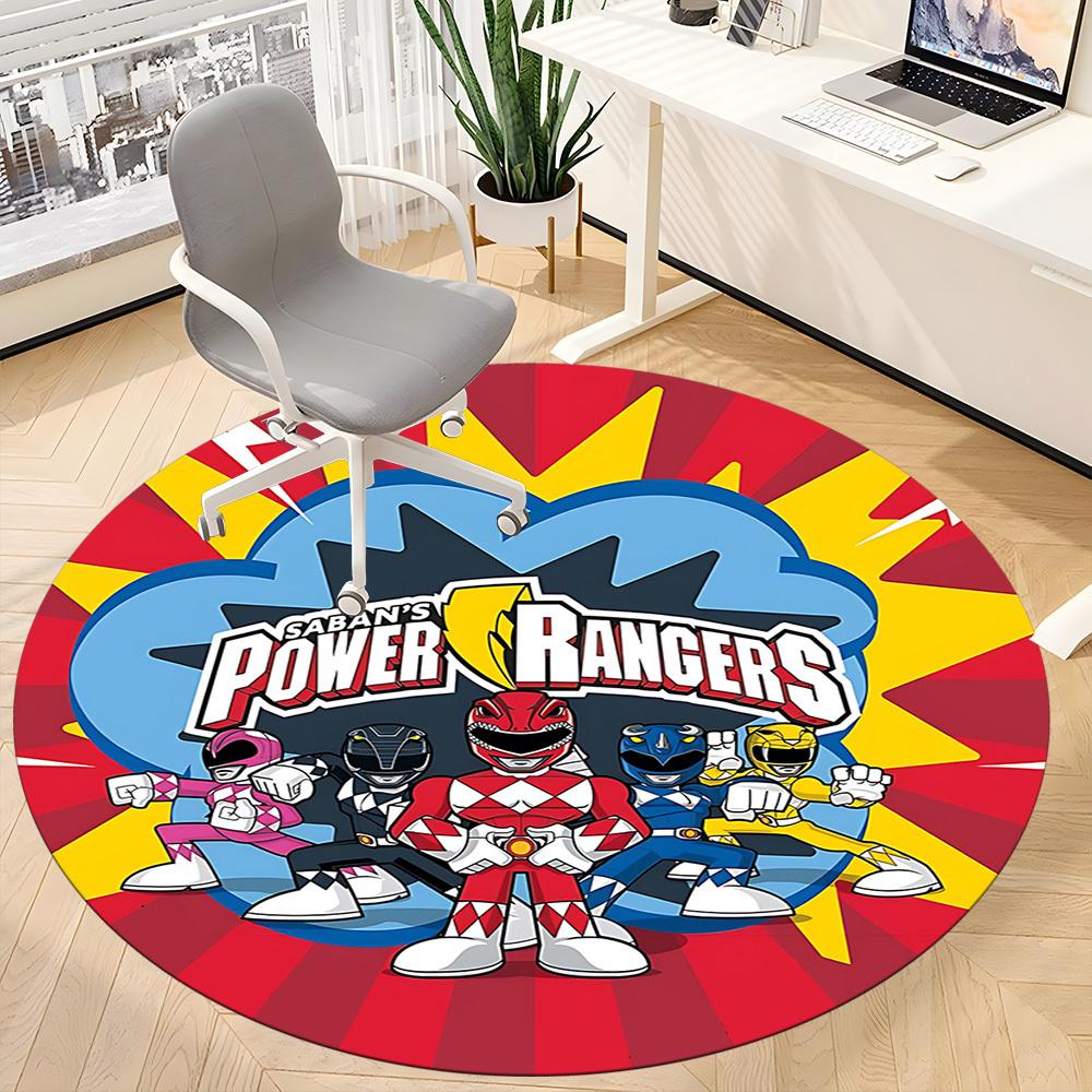 1 шт. Круглый ковер Power Rangers для офиса, коврик для помещений, подходит для офиса, под офисные стулья, спальни, гостиной, домашнего декора, декора комнаты