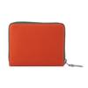 COGURE YKK Компактный мини-кошелек из натуральной кожи с застежкой-молнией, отделение для монет, слоты для карт и коробка в комплекте (COPZ-CP, Оранжевый) для мужчин и женщин