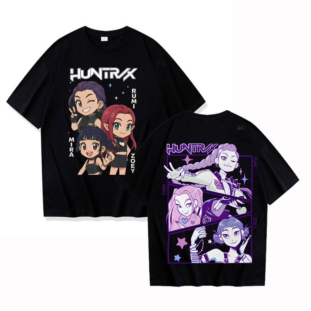 Anime KPop Demon Hunters T-shirt Harajuku O-neck Casual Shirt Gift High Quality Cotton T-shirts