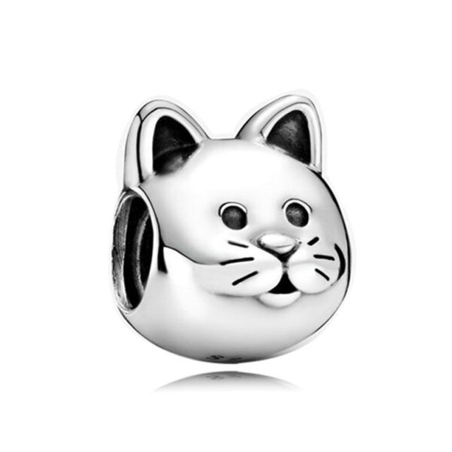 Silver Animal Cat Panda Rabbit Rabbit Lion Owl Unicorn Horse Jewelry Pendant Bracelet DIY Fit Original Bracelet