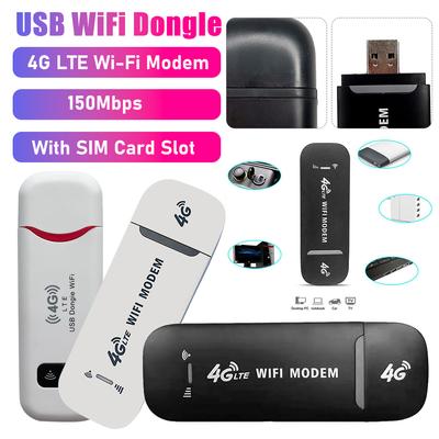 Беспроводной USB-модем 4G LTE Мобильный широкополосный 150 Мбит/с Модем-стик со слотом для SIM-карты Беспроводной роутер Домашний офис WiFi-адаптер