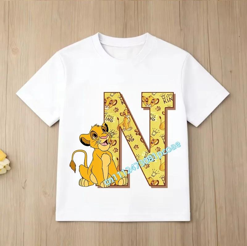 The Lion King Childrens Pure Cotton ShortSleeved Boys Sports Shirt Girls Casual Top Cartoon Print SummerTShirt