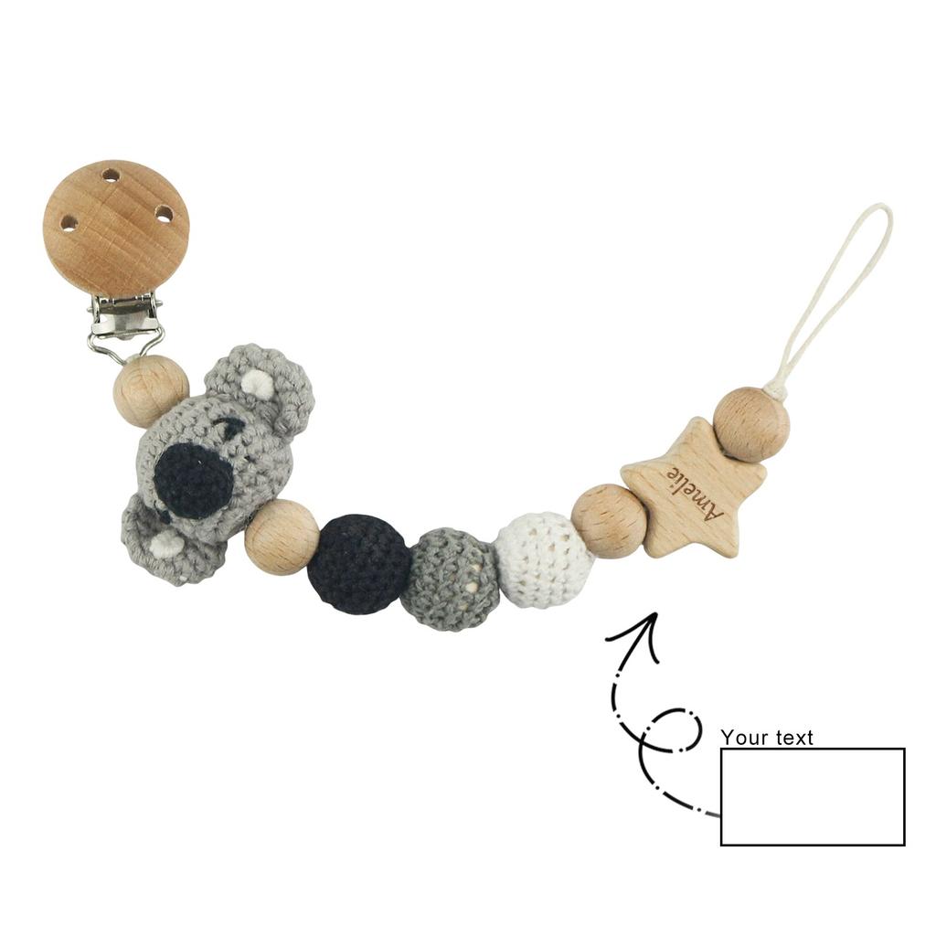 Персонализированная гравировка зажима для пустышки для новорожденного, подвесной цепочки для пустышки, цепочка для детской пустышки, защищающая от падения