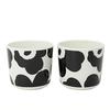 Кружки для латте Marimekko, Пара, Кофейные чашки Unikko, Черно-белые, 70637 190 [Параллельный импорт]