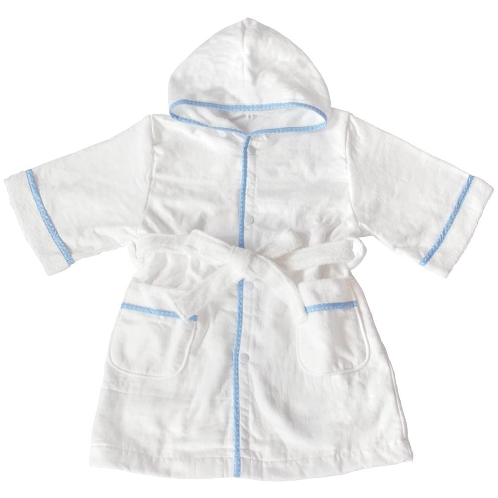 Bloom Imabari Towel Gauze Made In Size S Kids' Bathrobe/Bath Poncho, Hooded, Fabric, Fabric, Quick-Drying, 100% Cotton, Japan, (White)