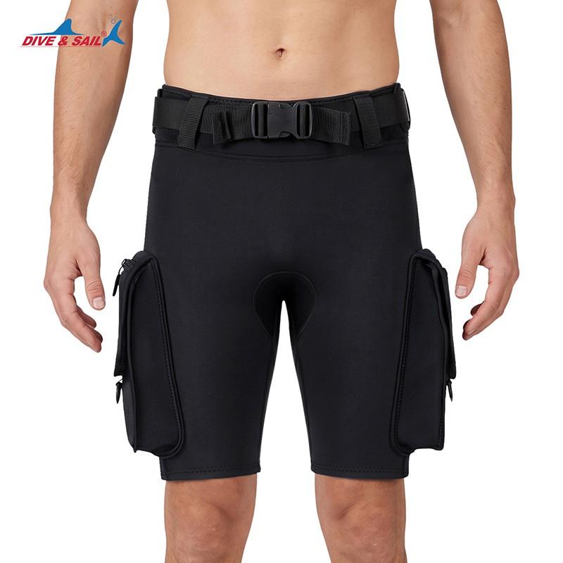 Mens 3mm Neoprene Dive Shorts With Large Pockets Snorkeling Surfing Sailing Water Sports