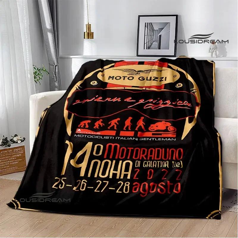 Пледы с принтом логотипа мотоцикла Guzzi Модные теплые пледы Мягкие и удобные пледы Домашние и дорожные пледы Подарок на день рождения