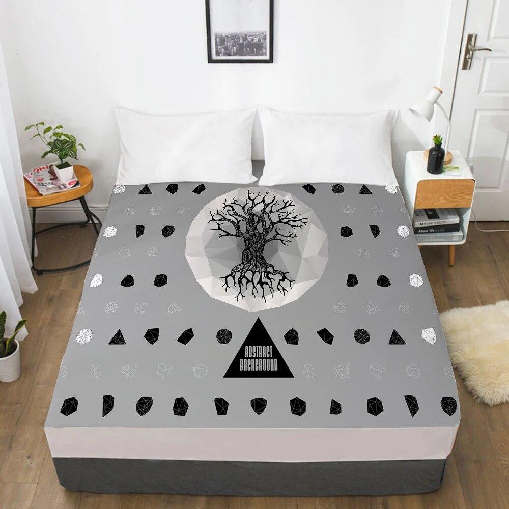 1 шт., наматрасник, простыня с резинкой, простыни, постельное белье, простыня королевского размера, 160X200 см, черно-белая магия