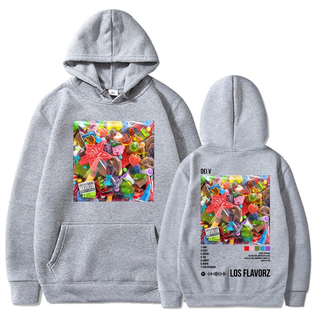 Rapper Dei V LOS FLAVORZ Hoodies Men Women Clothing Hip Hop Music 2025 Album Long Sleeve Sweatshirt Fashion Oversized Pullovers