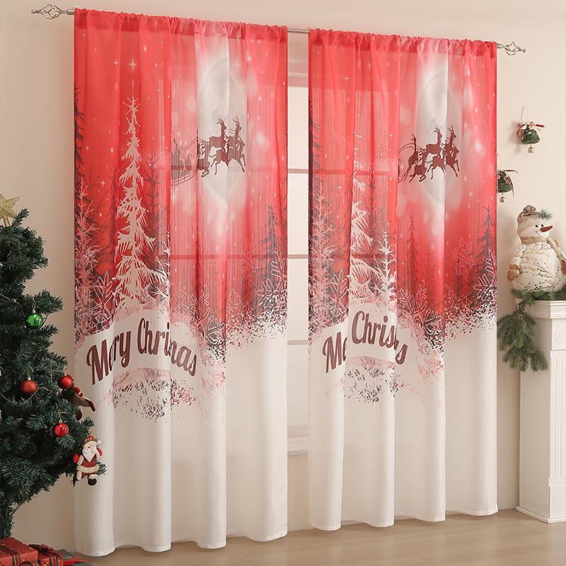 Американские шторы блэкаут на рождественскую тематику - Праздничная прямоугольная декоративная ткань