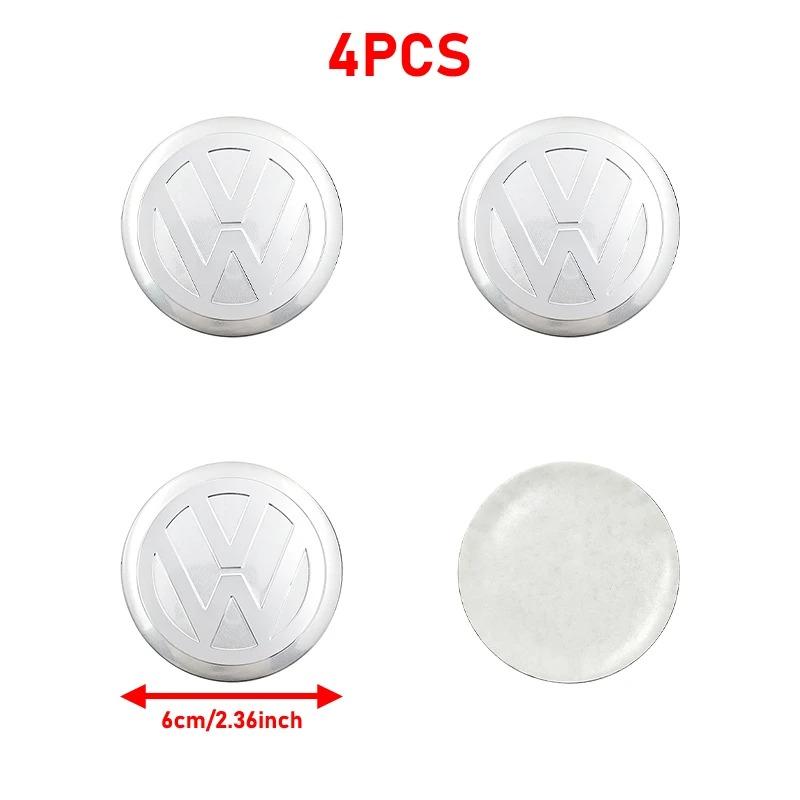 2026 New 4Pc 56mm 60mm 65mm Car Logo Wheel Center Hub Caps Badge Sticker Emblem Decals For VW GTI Golf 6 Polo R-Line CC Passat Tiguan B7 NL9