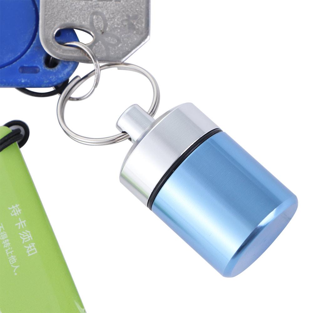 Mini Camping Waterproof Travel Storage Case Pill Box Case Keychain Container Metal Pocket Pill Case