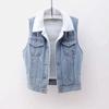 Women's Fall and Winter Sleeveless Loose Buttons Denim Vest Padded and Thickened Cotton Clothing