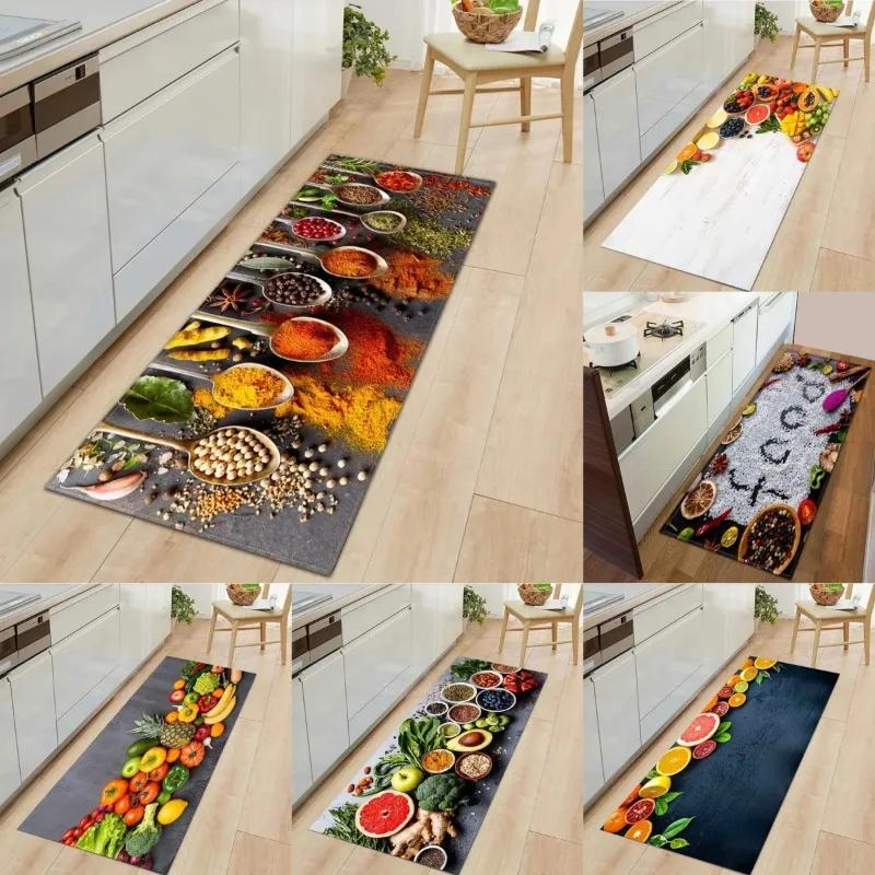 Flavoring Fruit Floor Mat Vegetable Carpet for Kitchen or Entrance Washable Non-Slip Rug Home Decor Large Size for Household Use