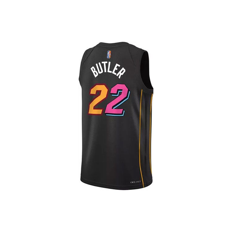 Nike НБА Майами Хит Городская версия Джимми Батлер №22 Dri-FIT Swingman Джерси Черный DB4034-010