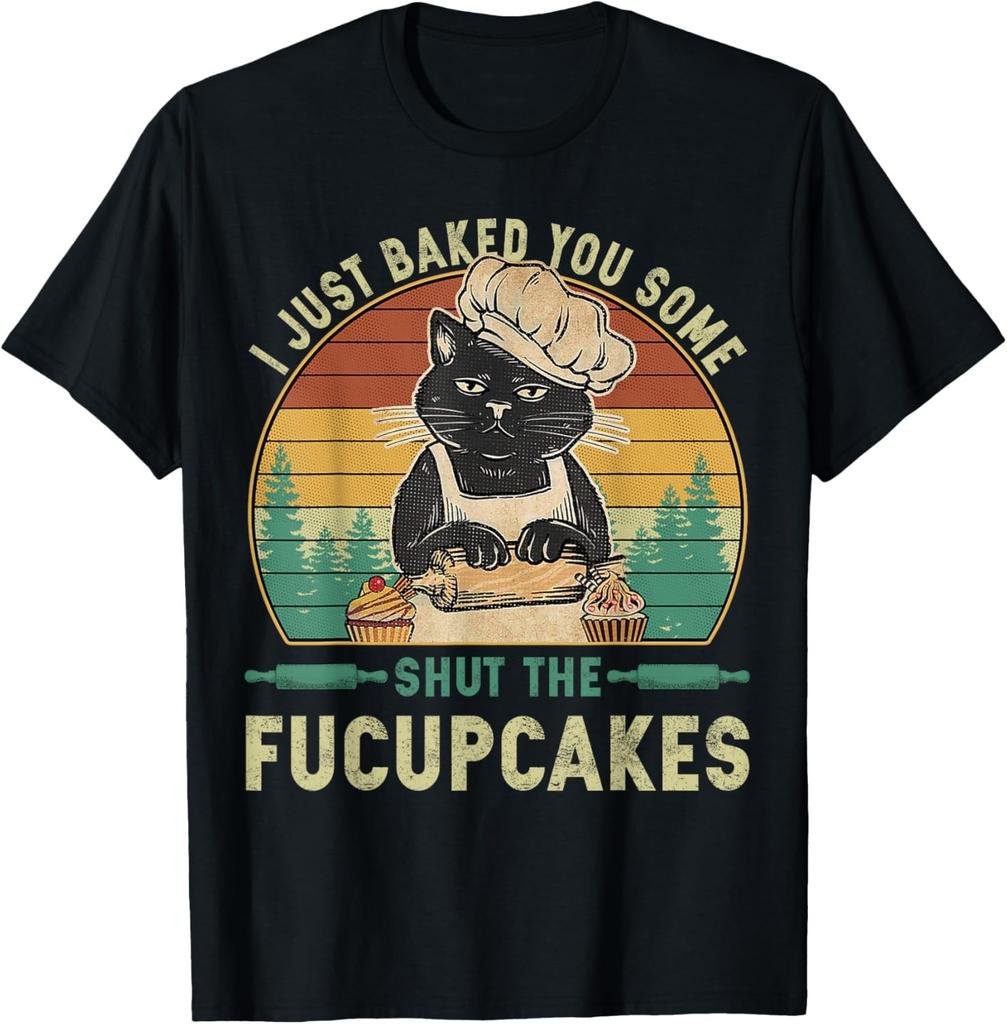 Я только что испекла тебе Shut The Fucupcakes Винтажная Ретро Подарочная Унисекс Футболка