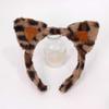 Plush Leopard Print Cats Ears Headwear Hair Hoop Nonslip Grip For Women Lady Kids Soft Animal Ear Hair Accessory