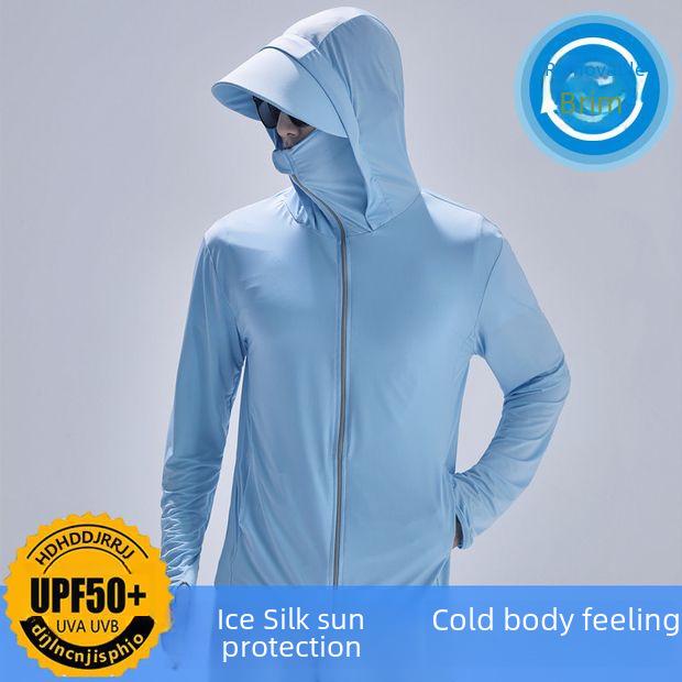Унисекс Летняя одежда Ice Silk с защитой от ультрафиолета: Дышащая и модная защита от солнца для рыбалки.