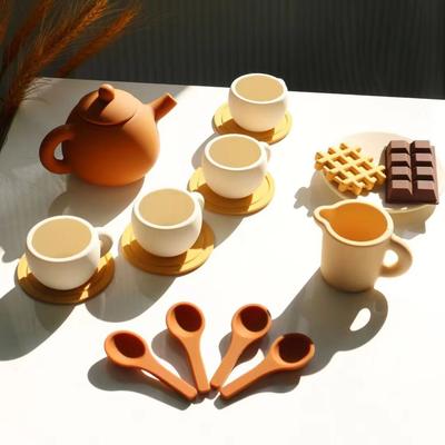 Нетоксичные Силиконовые Чайные Игрушки Игрушки для Ролевых Игр Кухонные Аксессуары Набор Еды Для Детей Игра в Роли Для Малышей Детские Подарки